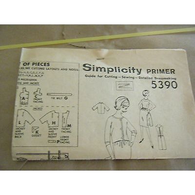 Vintage 1960's Simplicity 5390 Paris Fashion Dress & Jacket Pattern-Sz 14 Bst 32