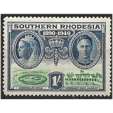 Southern Rhodesia 1940 SG60 1/- Black & Green Mounted Mint .. ..