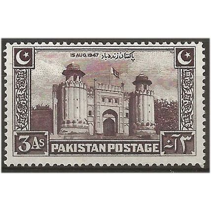 Pakistan 1948 SG22 3a Purple-Brown Independence Mounted Mint ...