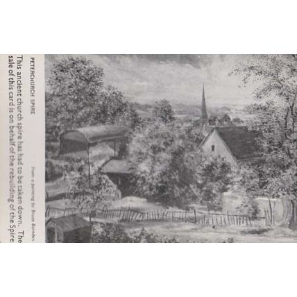 Peterchurch Church Restoration Hereford Rebuild Of Spire Fund Raising Postcard