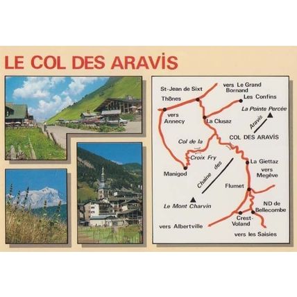 Le Col Des Aravis France French Map Photo Postcard
