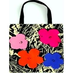 Warhol Flowers Canvas Tote Bag - Pink