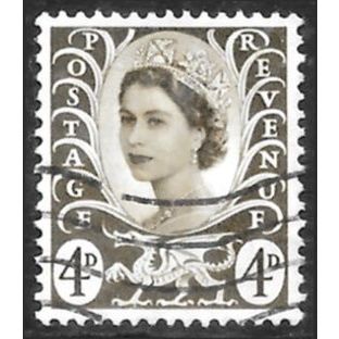 1958-69 Wales Definitive - SG W9 4d brown QEII C5