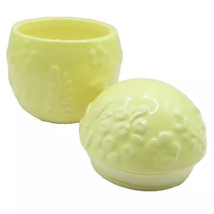 Yellow Egg Shaped Ceramic Candle Spring Blossom Scented Candle Easter Bunny