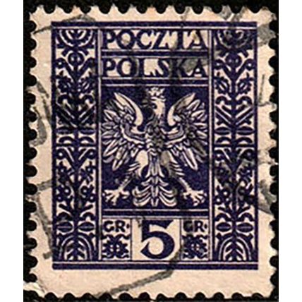 Poland 1928 Coat of Arms 5Gr Used Stamp Polish Eagle.