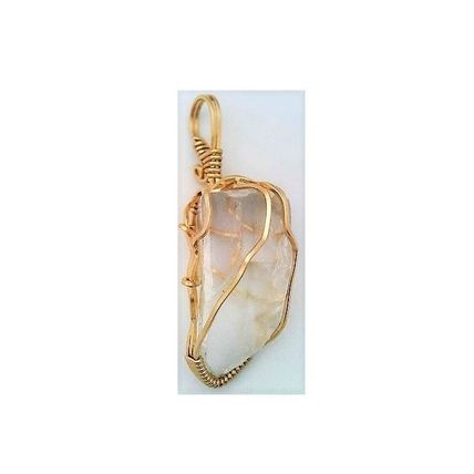 Quartz Crystal Gold Filled Wire Wrap Gemstone Pendant 3