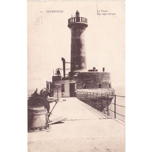 Zeebrugge Raid No. 10 The lighthouse War Damage WW1 Postcard (WD172)