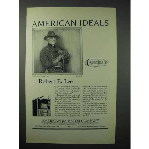 1923 American Radiator Company Ad - Robert E. Lee