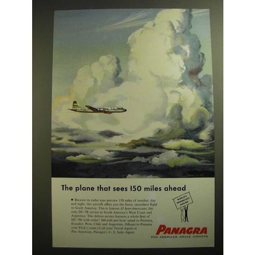 1955 Panagra Airline Ad - The Plane That Sees 150 Miles Ahead