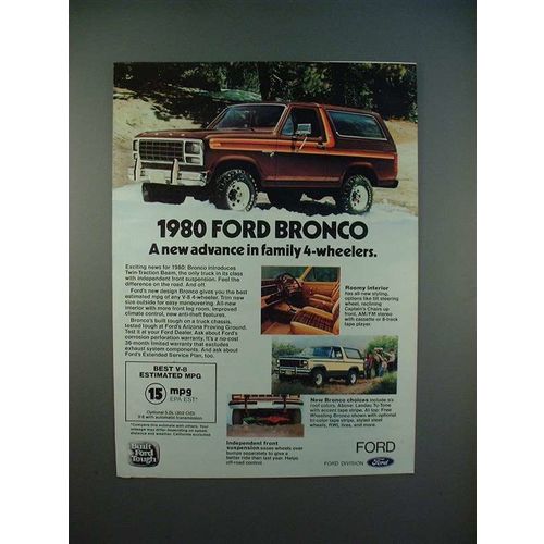 1980 Ford Bronco Ad - New Advance in 4-Wheelers