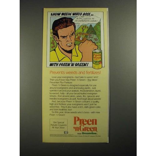 1987 Greenview Preen 'n Green Ad - Show Weeds Who's Boss