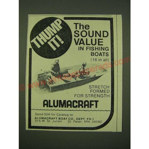 1978 Alumacraft Boats Ad - Thump it! The sound value in fishing boats