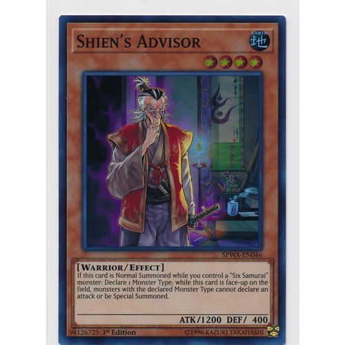 YuGiOh Spirit Warriors SPWA-EN046 Shien's Advisor 1st Edition
