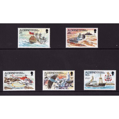 1991 Alderney, Casquets Lighthouse, NH Mint Set of Stamps, SG A47-51