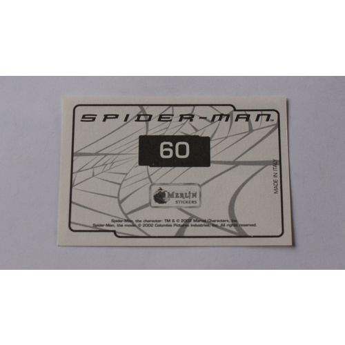 Spider-Man movie Sticker # 60 (A) unused - Merlin 2002 marvel