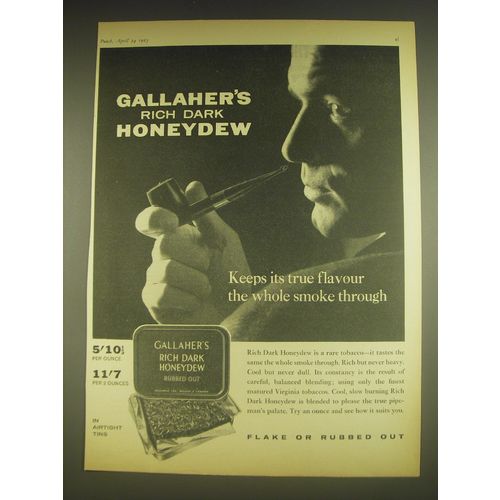 1963 Gallaher's Rich Dark honeydew Tobacco Advertisement