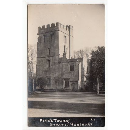 Pope's Tower Church Stanton Harcourt Postcard RP Oxfordshire Percy Simms 21