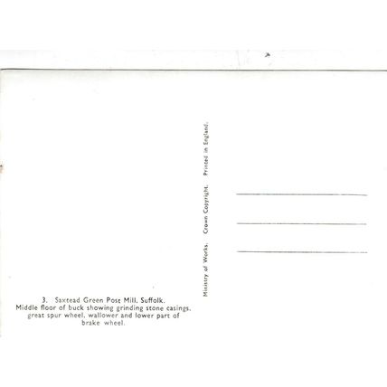Saxted Green Post Mill Suffolk Postcard unused VGC