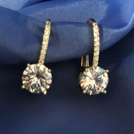Earrings 14k Yellow Gold Plate Leverback #287 USA Seller
