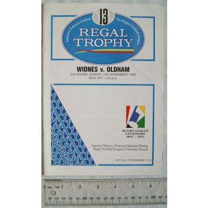 1995 programme Widnes v. Oldham, Regal Trophy 2nd round