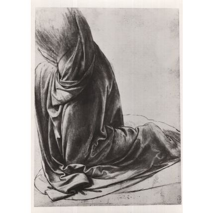 Leonardo da Vinci Drapery Study 1950s Real Photo Painting Postcard