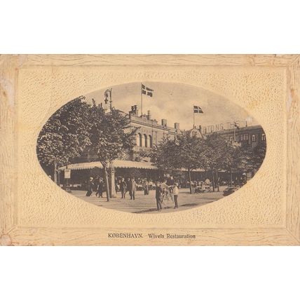Kobenhavn Wivels Restauration Bicycle Old Denmark Postcard