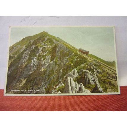 SNOWDON SUMMIT with Train used vintage postcard by Valentine #