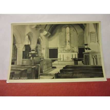 ZENNOR CHURCH, Cornwall unused vintage postcard RP by Humphrey R Noall St Ives =