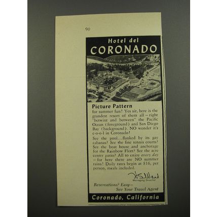 1953 Hotel del Coronado Ad - Picture pattern
