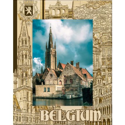 Belgium Laser Engraved Wood Picture Frame Portrait (4 x 6)