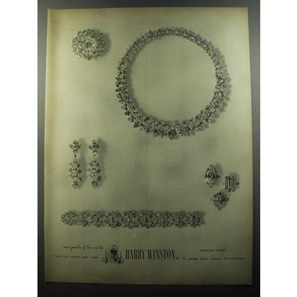 1956 Harry Winston Jewelry Ad - Rare jewels of the world