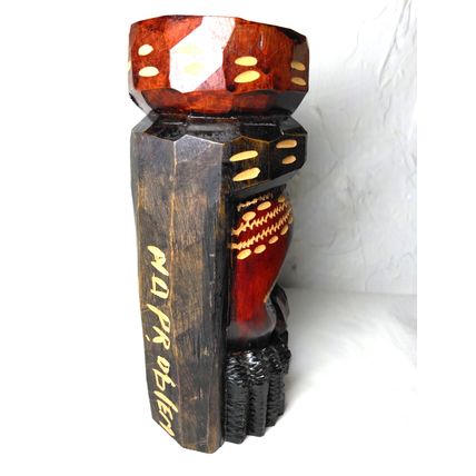 Wooden Jamaican/ Tribal Handmade Carved Head Tiki/Totem - Fast Ship!