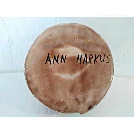 Keepsake Bowl with Lid - Ceramic Powder/Makeup Flowers on Lid - Ann Harkus