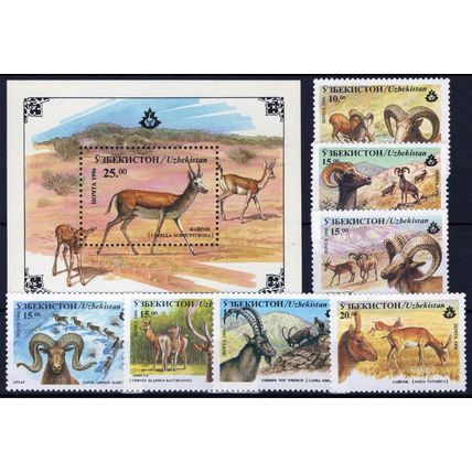 ZAYIX Uzbekistan 104-111 MNH Wildlife Animals Rams 113022S175