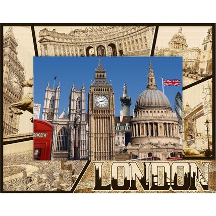 London England Laser Engraved Wood Picture Frame Landscape (8 x 10)