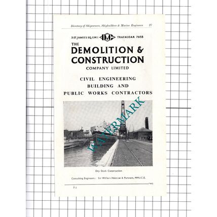 Demolition & Construction Company / Robert Riley Ltd Rochdale ADVERT - c.1957