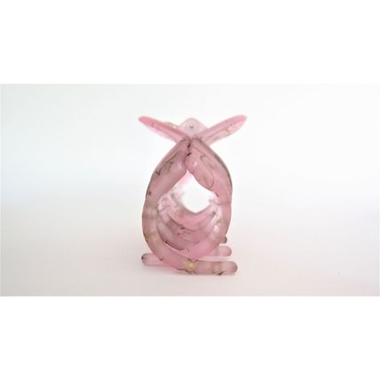 Light mauve pink and gold color splatter paint hair claw clip