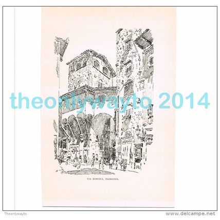 VIA ROMANA, FLORENCE, ITALY, BOOK ILLUSTRATION/PRINT, 1904