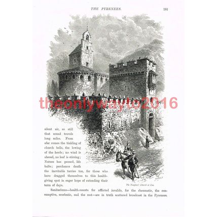 Templars Church at Luz Saint Saveur, France, Book Illustration (Print), c1875