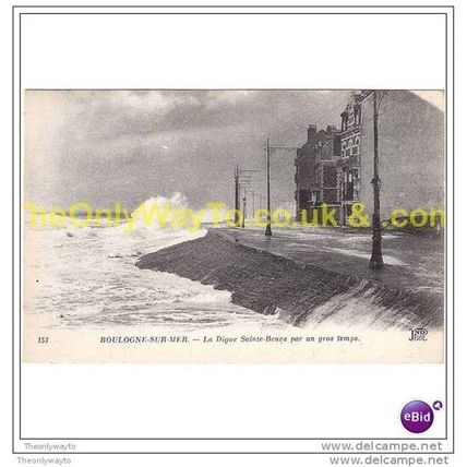 BOULOGNE-SUR-MER, LA DIGUE SAINT BEUVE PAR UN GROS TEMPS, FRANCE, Postcard