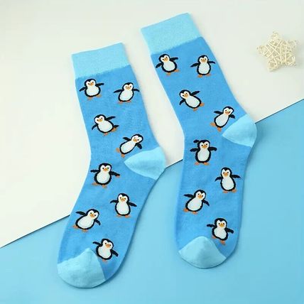 Novelty Penguin Socks UK 4-7 Snow/Ice/Antarctic Gift NEW