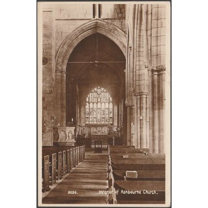 Interior of Ashbourne Church, Derbyshire, 1935 - Bayliss Bros RP Postcard