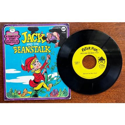 Jack and the Beanstalk Children's record 7" Vinyl 45 RPM Peter Pan Records - Vtg