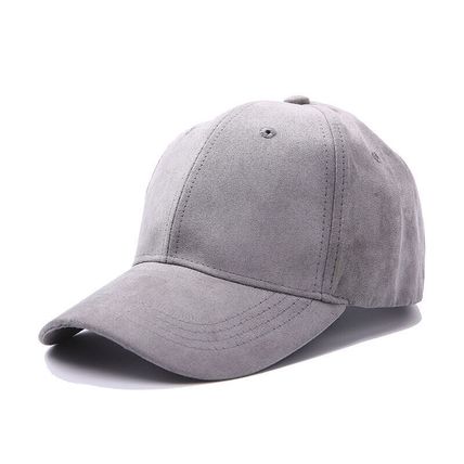 Cap Adjustable Strapback Hat For Men Women Solid Color Suede Leather Baseball