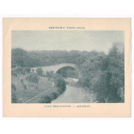 Auld Brig O' Doon Alloway / Culzean Castle Ayr 1900 Antique Print Picture