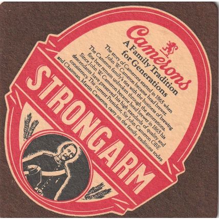 BEER MAT - CAMERONS BREWERY - STRONGARM - (Cat No 139) - (1983)