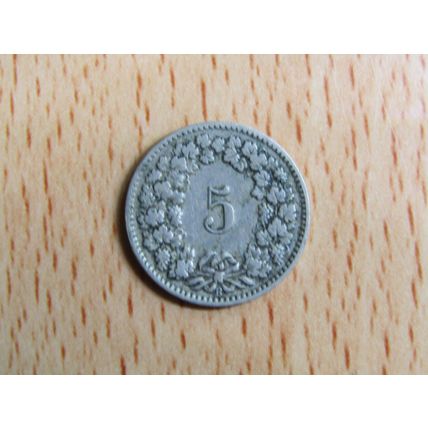 Switzerland 1908 5 Rappen Coin