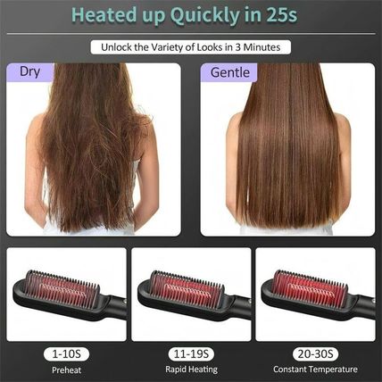 2 In 1 Hair Straightener Hot Comb - Negative Ion Curling Tong & Electric Hair