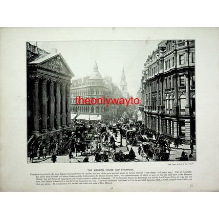 Mansion House & Cheapside And New Law Courts, London, Book Illustration, c1897