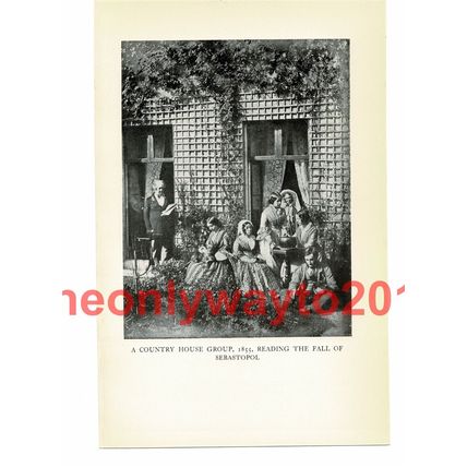 Country House Group, 1855 Reading Sebastopol, Book Illustration (Print), 1934